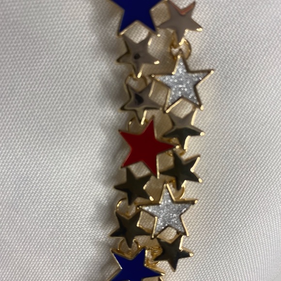 Gold neckless with with cute red, blue and silver stars $20 - Picture 2 of 2